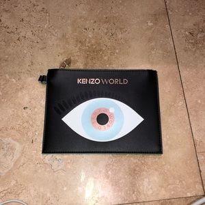 Kenzo world blue cosmetic holder or clutch